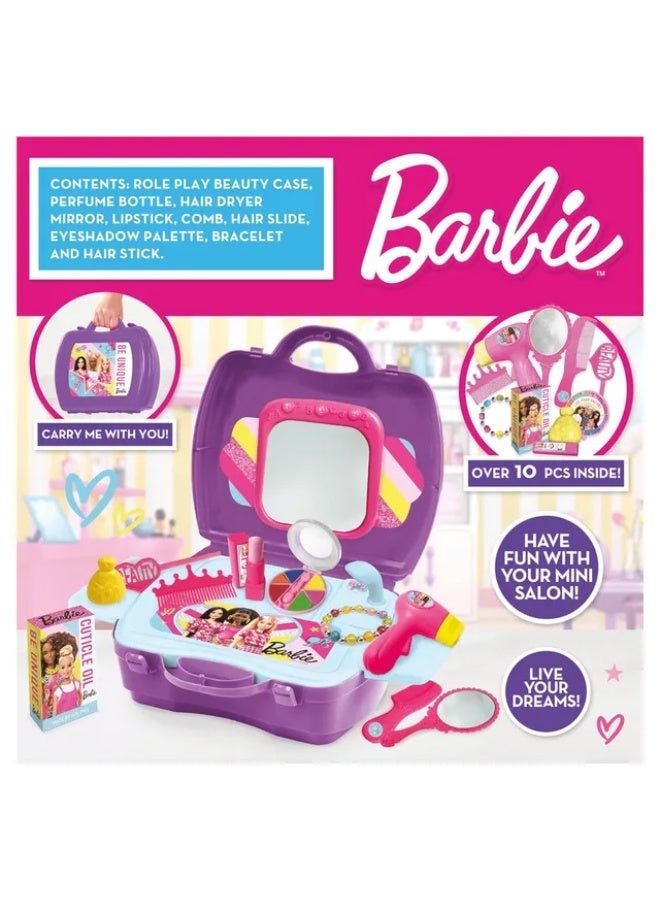 Barbie Hair & Beauty Station Playset – 10-Piece Portable Pretend Play Salon Travel Case for Kids Ages 3+ - Image 4