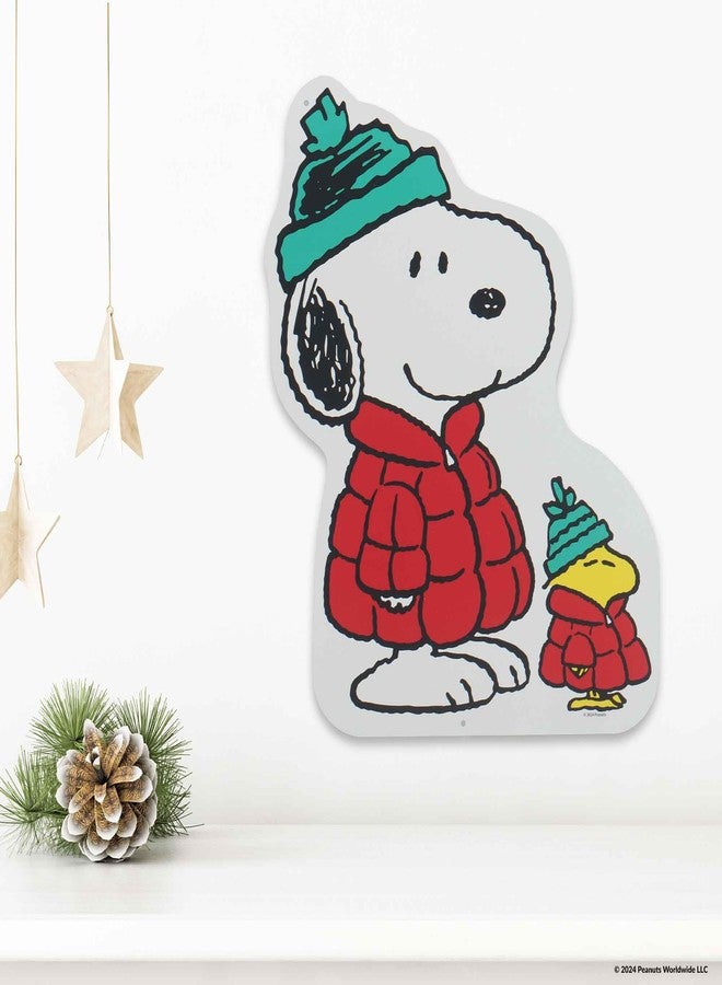 Open Road Brands Peanuts Snoopy and Woodstock Winter Attire Metal Sign - Adorable Snoopy Decoration for Winter and Christmas Home Decor - Image 5