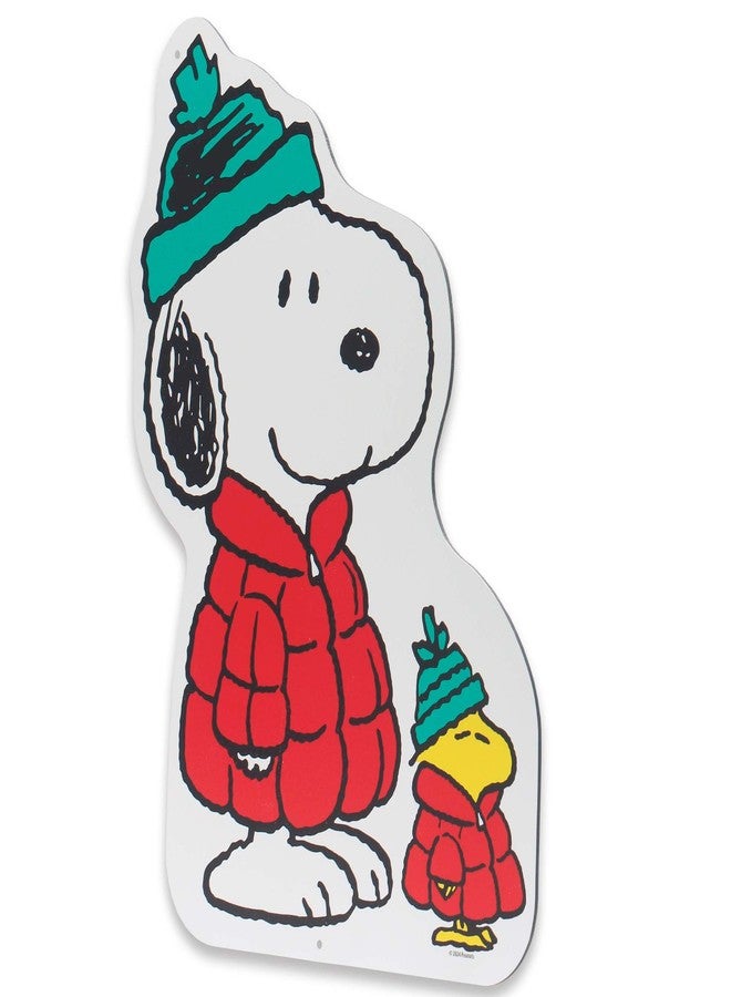 Open Road Brands Peanuts Snoopy and Woodstock Winter Attire Metal Sign - Adorable Snoopy Decoration for Winter and Christmas Home Decor - Image 2
