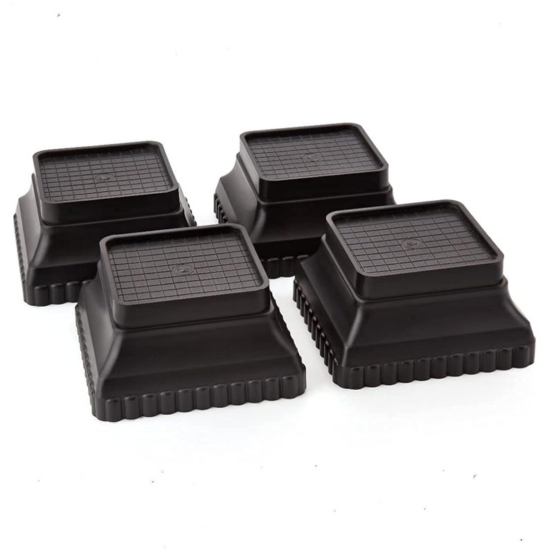 JASDONE JASDONE Furniture Base Stand Washing Machine Stand Fridge Stand for Single Door and Double Door Set of 4 Black Box Square - Image 1