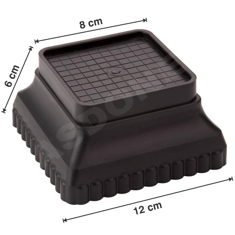 JASDONE JASDONE Furniture Base Stand Washing Machine Stand Fridge Stand for Single Door and Double Door Set of 4 Black Box Square - Image 2