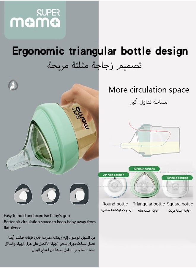 SUPERMAMA - 5-Piece Baby Feeding Bottle Gift Kit Set Extra Soft Nipple with Replaceable Water Cup Lid and Easy to Hold Handle - Image 1