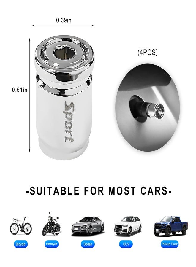 Dickno 4PCS Locking Car Tire Valve Stems Caps, Anti-Theft Auto Wheel Valve Stem Covers with O Rubber Seal, Universal Stainless Tyre Air Stems Cover for Cars, Bicycles, Motorcycles (Sliver) - Image 2
