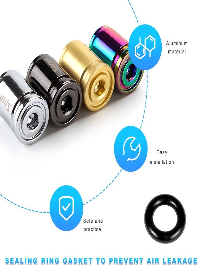 Dickno 4PCS Locking Car Tire Valve Stems Caps, Anti-Theft Auto Wheel Valve Stem Covers with O Rubber Seal, Universal Stainless Tyre Air Stems Cover for Cars, Bicycles, Motorcycles (Sliver) - Image 4