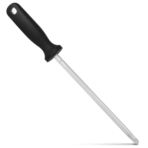 Wgsajlo 12 Inches Knife Sharpening Steel Rod, High Carbon Steel Honing Rod with 9 Inches Sharpening Steel and Ergonomic PP Handle, Premium Kitchen Knife Sharpener for Chefs and Home Cooks Use - Image 1