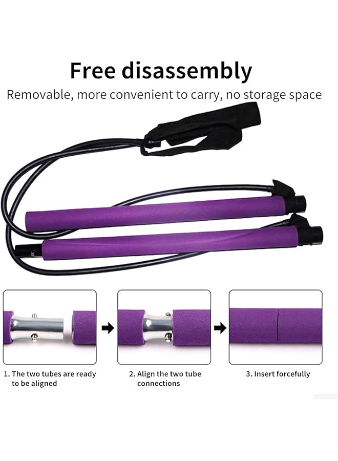 Generic Portable Pilates Stick with Resistance Band for Home Gym Workout  - Image 2