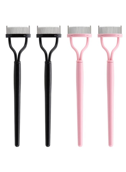 4 Pcs Lash Comb Eyelash Separator Metal Teeth Mascara Comb Eyelash Definer Lash Separator Tool Eyelash Brush