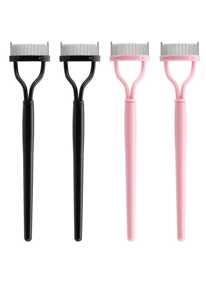 4 Pcs Lash Comb Eyelash Separator Metal Teeth Mascara Comb Eyelash Definer Lash Separator Tool Eyelash Brush