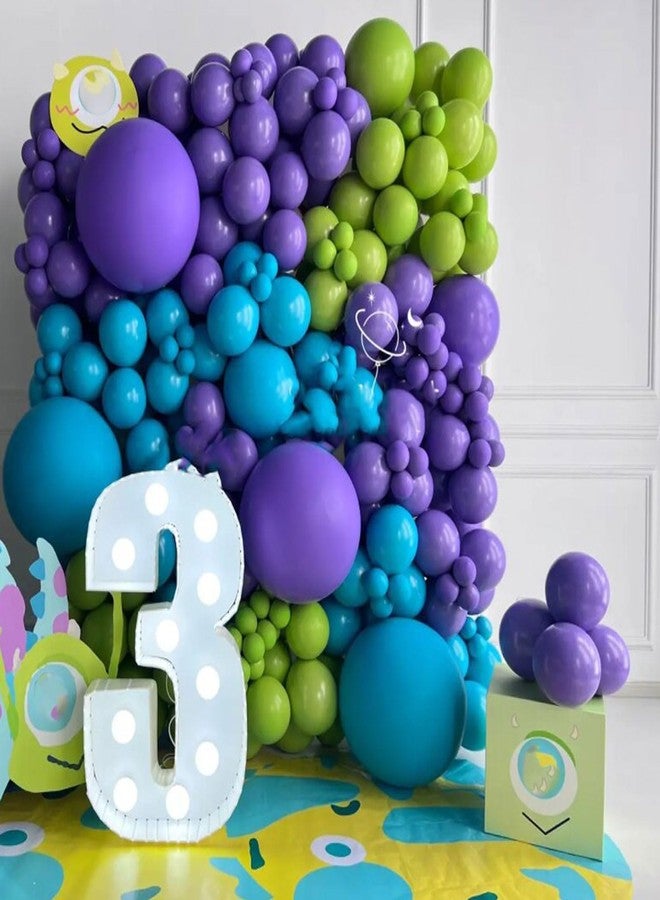Aimto Blue Purple Green Balloons,Blue Purple and Green Confetti Balloon Theme Birthday Party,12 Inch,Pack of 50 - Image 4