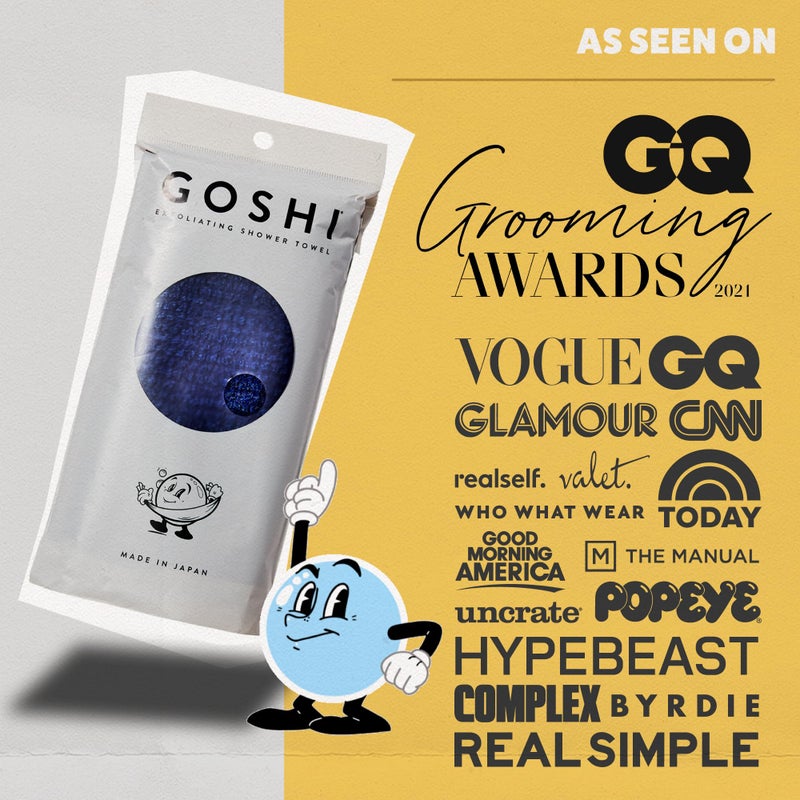 GOSHI Exfoliating Shower Towel - Rip-Resistant Exfoliating Washcloth for All Skin Types - Indigo Blue - Made in Japan - Image 4
