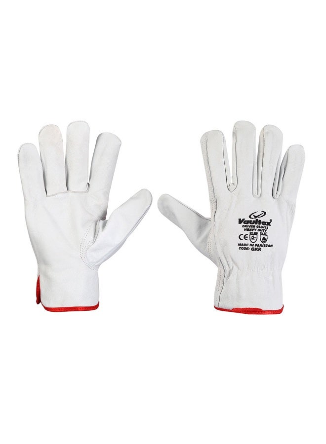 Vaultex Vaultex GKR Short Driving gloves White, 1Pair/Pack  - Image 3