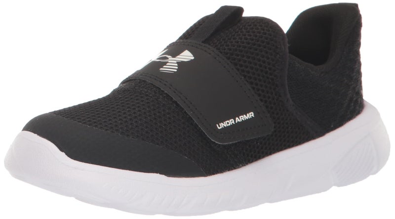 Under Armour Baby Boys Infant Flash Running Shoe, (001) Black/Black/White, 5 Toddler US - Image 1