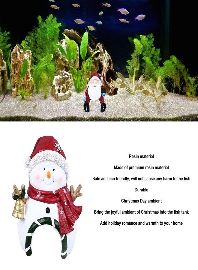FUZHUI Christmas Aquarium Decoration, Festive resins Ornaments for Fish, to and Safe, Multipurpose Home Office Decor, Brings Joyful Ambient, and Long (Christmas Snowman) - Image 3