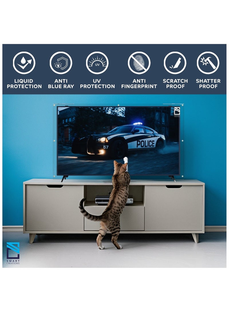 SMART CREATIONS 55-Inch Acrylic TV Screen Protector, 3mm Shatter Resistant Shield - Image 5