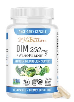 Generic DIM Supplement 200 mg | Estrogen Balance for Women & Men | Hormonal Acne Support, Hormone Balance, Menopause Support, Antioxidant Support | Clean Label Project Certified, Vegan, Soy Free | 60 Ct.  - Image 1