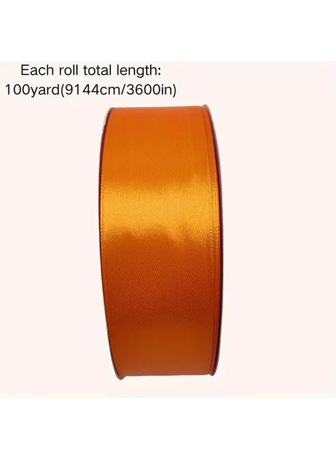 Orange Ribbon For Bouquet Hair Bow Gift Wrapping DIY Craft Supplies Wedding Party Decorations - Image 1