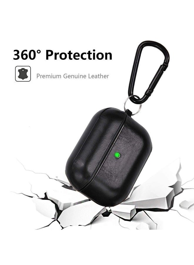 V-MORO Airpods Pro Case, Premium Leather Airpod Pro Case for Airpods Pro [Front LED Visible] Protective Airpod Pro Case Cover Black - Image 4
