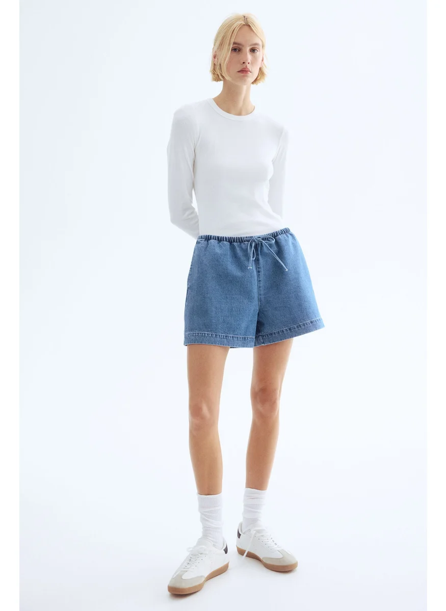 H&M Denim Drawstring Shorts