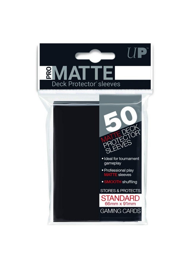 Ultra Pro Ultra Pro PRO-Matte Standard Size Deck Protector Sleeves for Magic, Pokemon and Dragon Ball Super - Black (50 ct)  - Image 1