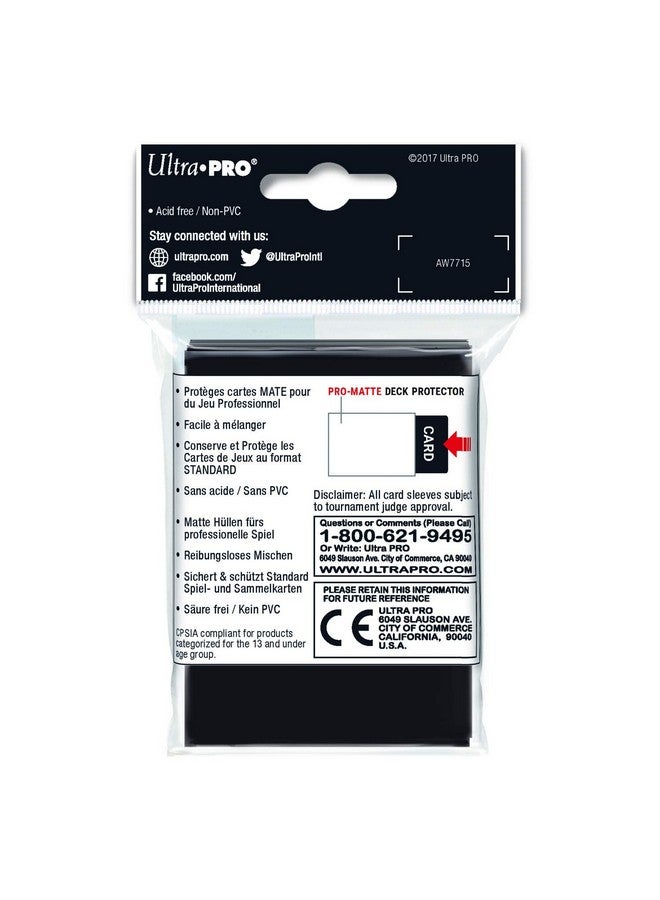 Ultra Pro Ultra Pro PRO-Matte Standard Size Deck Protector Sleeves for Magic, Pokemon and Dragon Ball Super - Black (50 ct)  - Image 3