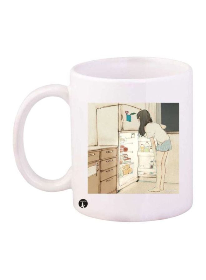 Printed Coffee Mug White/Beige/Brown