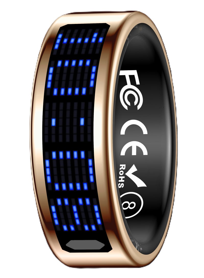 general Smart Ring SR16 for Heart Rate Monitoring, Blood Oxygen Monitoring, Sleep Monitoring, Motion Detection, Multi-Functional Display, All-Weather Protect Your Health with Caller ID reminder, IP68 Waterproof, GOLD No.12, Internal Diameter: 21.5mm, Perimeter: 67.5mm - Image 5