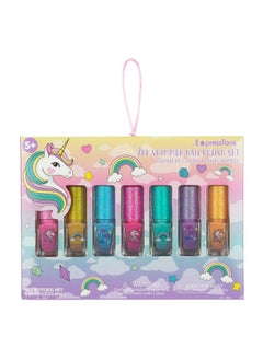 Expressions 7Pk Unicorn Shimmer Girls Nail Polish Set Nail Polish Set For Girls & Teens Safe And Nontoxic Nail Polish Kit For Kids Birthday Gift Kids Nail Polish Set For Girls Ages 5+  - Image 4