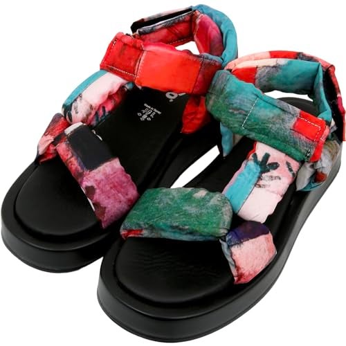 DOGO Platform Sandals Women - Vegan and Handmade Summer Sandals for Women, Grass and Sea Desing, Size 9 - Image 4