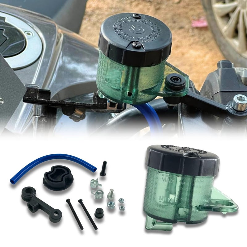 PHANTOM Premium Universal Motorcycle Brake Fluid Reservoir & Clutch Master Cylinder Cover | ABS PC Brake Oil Tank Replacement | Compatible with All Bikes (Green) - Image 1