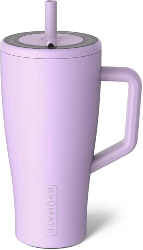 BrÃ¼Mate BrüMate Era 30 oz Tumbler with Handle and Straw | 100% Leakproof Insulated Water Bottle Tumbler with Lid and Flexible SoftSip Straw | Made of Stainless Steel | Cup Holder Friendly | 30oz (Lavender) - Image 1