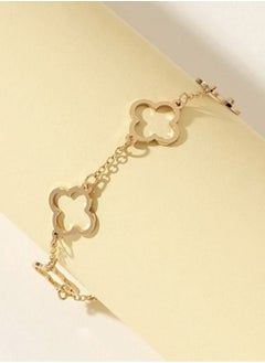YUCCA Elegant and Modern Flower Design Bracelet in Gold  - Image 3