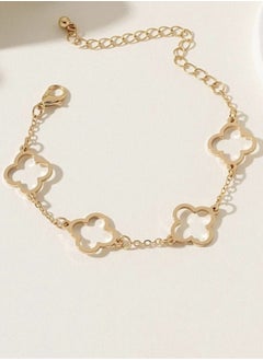 YUCCA Elegant and Modern Flower Design Bracelet in Gold  - Image 2