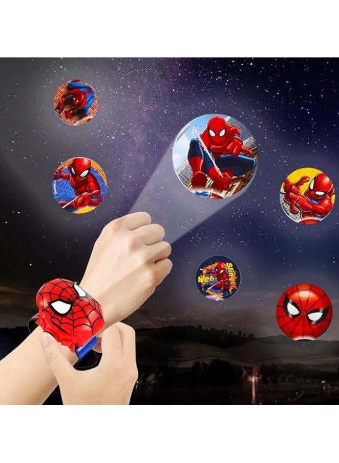 Beauenty Spiderman Watch Projector with 24 Superhero Figurines, Spider-Man Electronic Watch for Boys and Children, Projection Spiderman Toys - Image 2