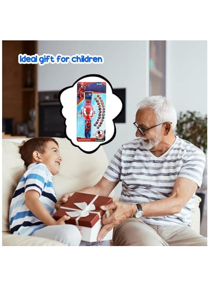 Beauenty Spiderman Watch Projector with 24 Superhero Figurines, Spider-Man Electronic Watch for Boys and Children, Projection Spiderman Toys - Image 3