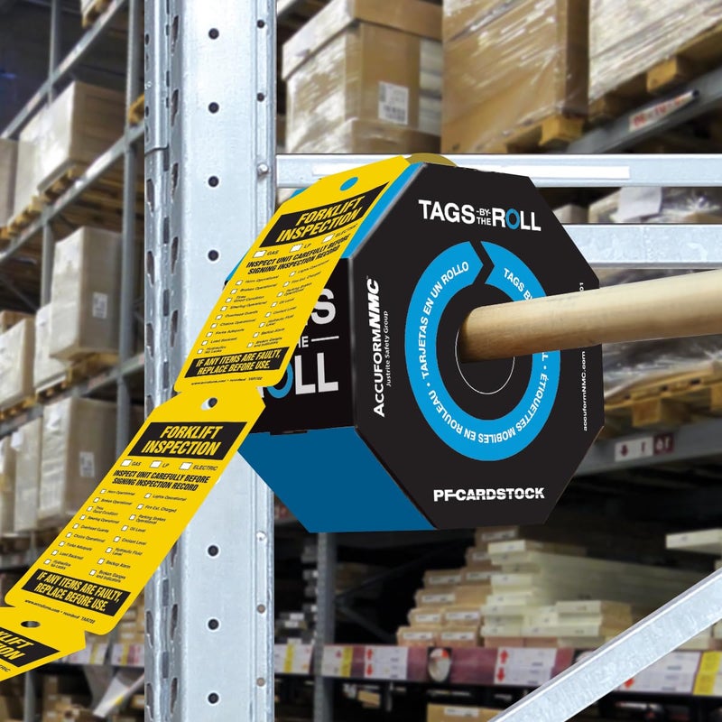 AccuformNMC 250 Inspection and Status Tags by-The-Roll, Forklift Inspection and Status, US Made OSHA Compliant Tags, Waterproof PF-Cardstock, Resists Tears, 6.25"x3", TAR722 - Image 4