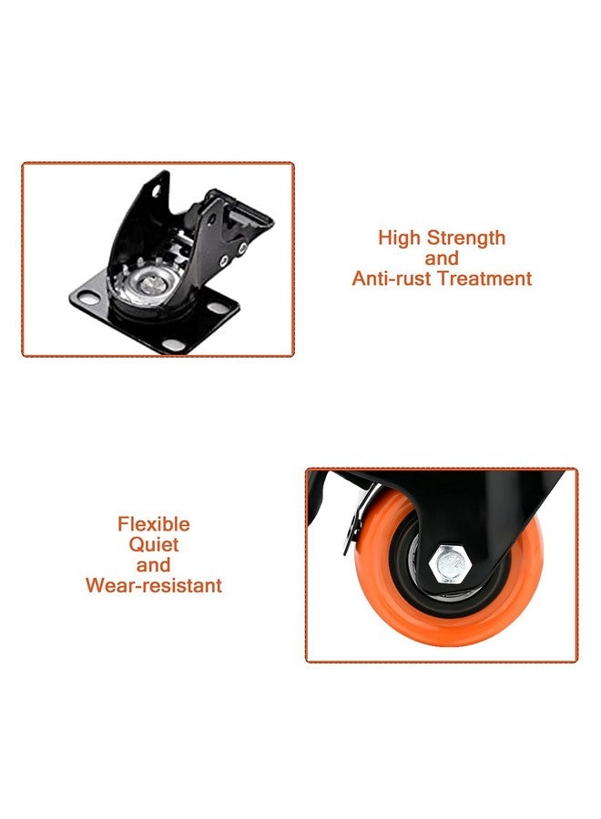 NB Crafted 2 Inch Swivel Caster Wheel for Furniture, Bed, Sofa, Table Counter Moving with - 360 Degree Rotating (2 with Brakes & 2 Without) Heavy Duty (Pack of 4) - Image 4