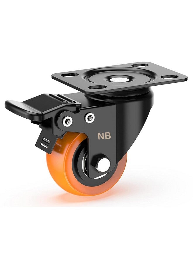 NB Crafted 2 Inch Swivel Caster Wheel for Furniture, Bed, Sofa, Table Counter Moving with - 360 Degree Rotating (2 with Brakes & 2 Without) Heavy Duty (Pack of 4) - Image 1