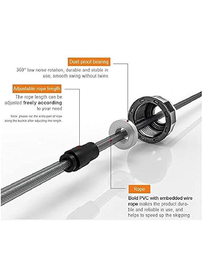 FYLX Skipping Rope TangleFree with Ball Bearings Rapid Speed Jump Rope Cable and 6aEUR 157; Memory Foam Handles Ideal for Aerobic Exercise Like Speed TrainingEndurance Training and Fitness Gym - Image 3