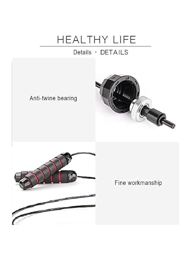 FYLX Skipping Rope TangleFree with Ball Bearings Rapid Speed Jump Rope Cable and 6aEUR 157; Memory Foam Handles Ideal for Aerobic Exercise Like Speed TrainingEndurance Training and Fitness Gym - Image 5