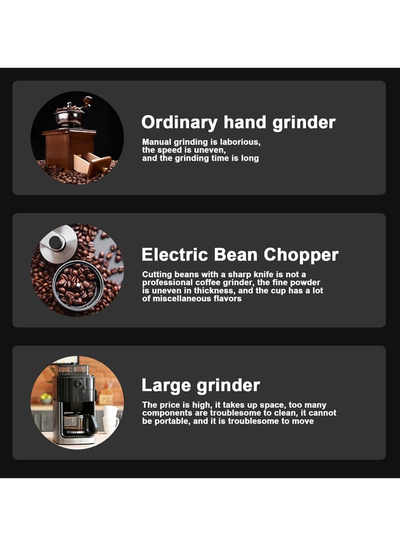 ارواق مطحنة قهوة لاسلكية، مطحنة كهربائية صغيرة محمولة مخروطية الشكل، مصنوعة من الفولاذ المقاوم للصدأ، طحن قهوة مدمج، طحن حبوب القهوة تلقائيًا للتقطير، صب الإسبريسو - Image 2