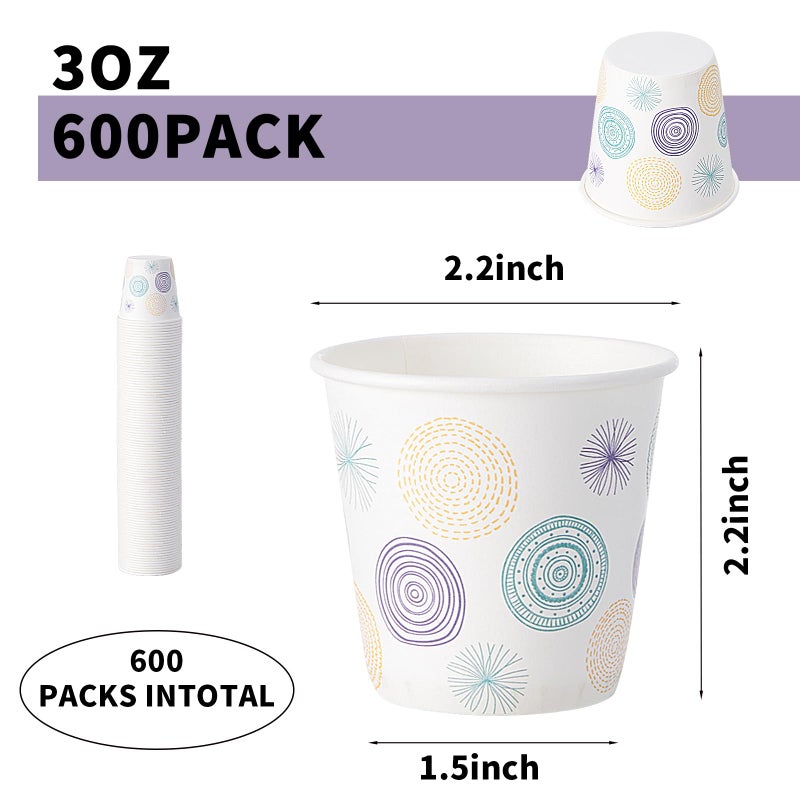 Tamone 600 Pack 3 Oz Bathroom Cups  Small Paper Cups  Mouthwash Cups  Disposable Paper Cups 3Oz Paper Cups For Party  Picnic  Bbq  Travel  Home And Event - Image 2