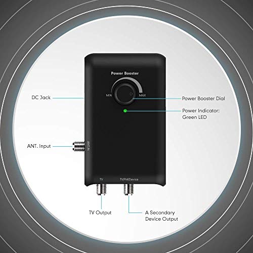 Antop HD Smart Boost Antenna Amplifier,TV Antenna Amplifier Signal Booster, HDTV Booster with Dual Outputs for 2 TVs, HD Digital VHF UHF FM Amplifier,Compatible with Any Non-Amplified Antennas - Image 5