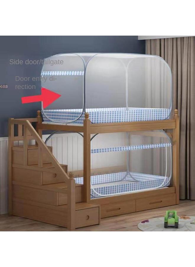 Bluejw Single Bed Mosquito Net Student Dormitory Foldable 0.91.2 Upper And Lower Yurt M Side Door Installation Square Roof Free 1.0 - Image 1