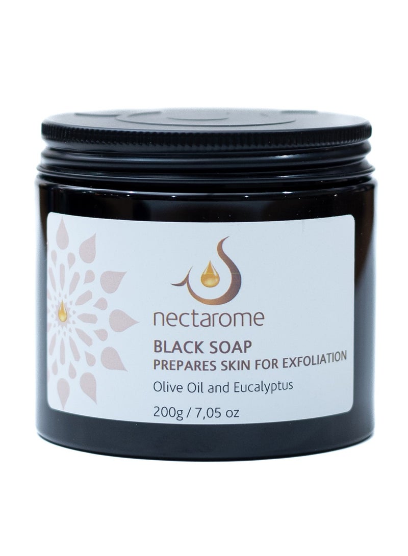 Auramoon Nectarome Black Soap with Olive Oil and Eucalyptus - Image 1