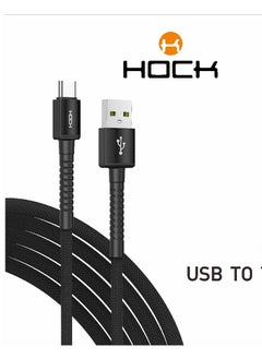Hock Fabric Type C Cable Charging and Data Transfer Cable Specially designed for devices that use USB-C port, it is of high quality and durability, providing a fast and reliable charging experience 