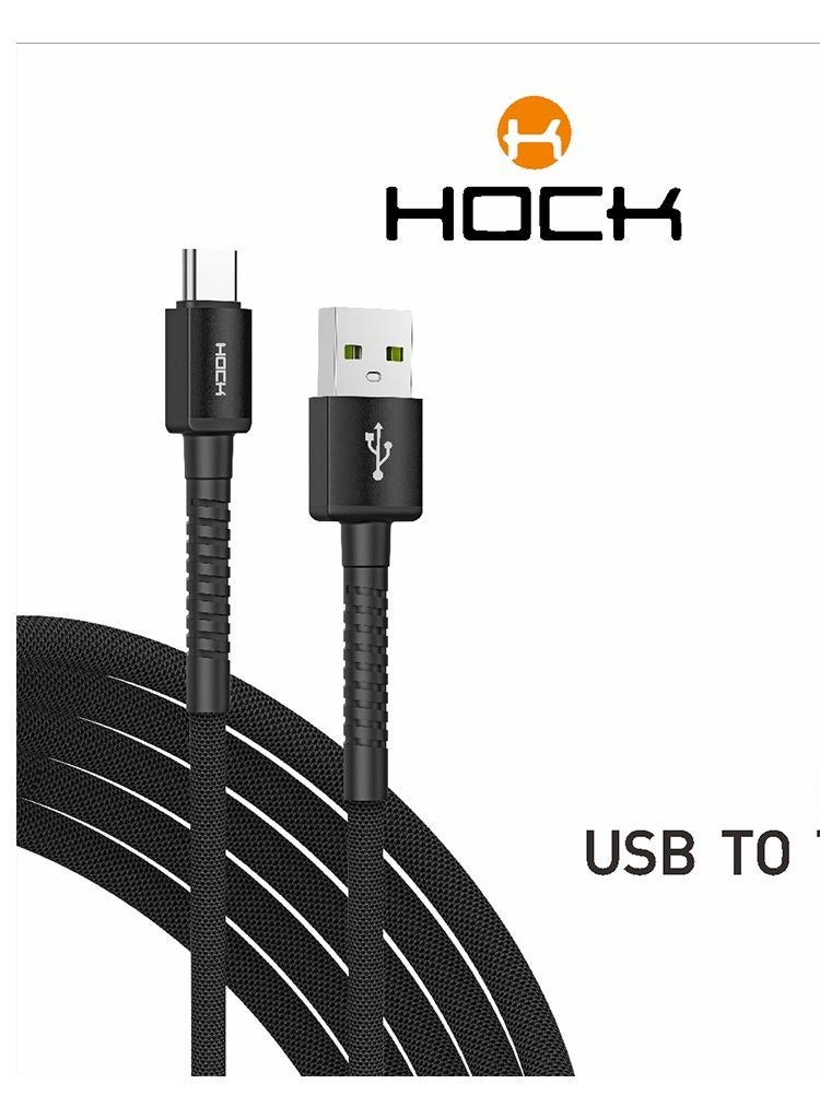 Hock Fabric Type C Cable Charging and Data Transfer Cable Specially designed for devices that use USB-C port, it is of high quality and durability, providing a fast and reliable charging experience 