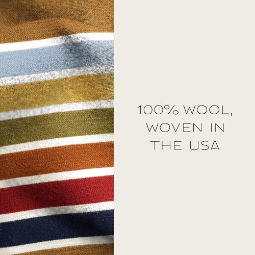 Pendleton National Park Blanket Full 80" x 90" - 100% Wool, Soft and Durable Throw for Home & Outdoor Adventures, Iconic Park Stripes Collectible Keepsake - Crater Lake Navy - Image 5