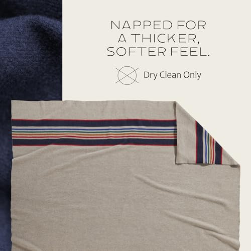 Pendleton National Park Blanket Full 80" x 90" - 100% Wool, Soft and Durable Throw for Home & Outdoor Adventures, Iconic Park Stripes Collectible Keepsake - Crater Lake Navy - Image 4