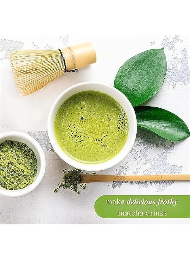 بيوينتي طقم شاي ماتشا الياباني من جود مكون من 7 قطع، طقم خفاقة ماتشا تقليدي مع وعاء ماتشا ومغرفة من الخيزران وحامل خفاقة من الستانلس ستيل، طقم مثالي لحفلات شاي ماتشا الاصلية (ابيض) - Image 2