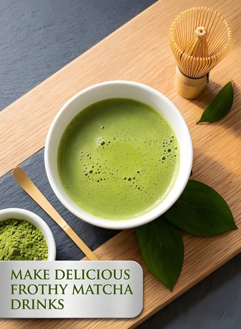 Beauenty Japanese Matcha Tea Set 7-Piece Traditional Matcha Whisk Set with Matcha Bowl Bamboo Whisk Scoop Whisk Holder Stainless Steel Sifter Perfect Kit for Authentic Matcha Tea Ceremony (White) - Image 2